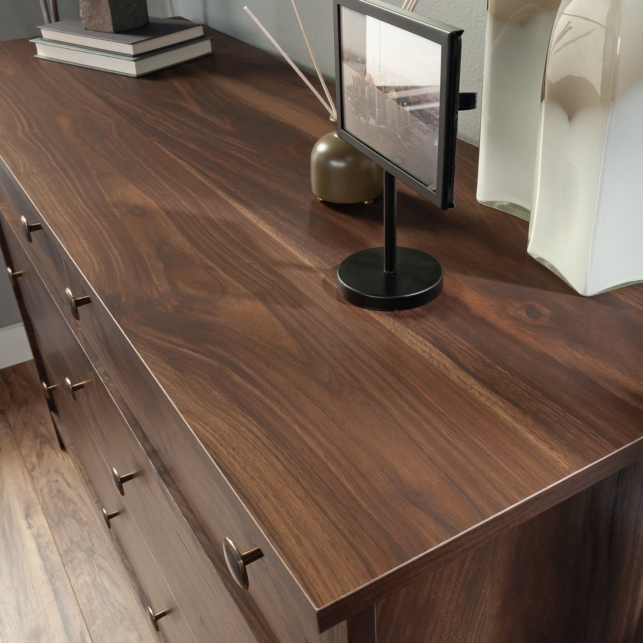Sauder River Ranch 6-Drawer Bedroom Dresser, Grand Walnut Finish