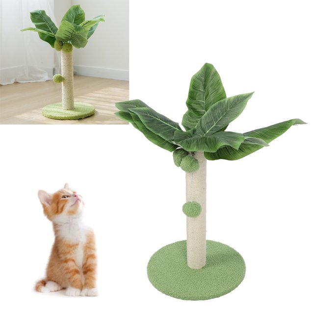 Poteau à Griffer pour Chat, Structure Robuste et Stable, Grand Poteau à Griffer, Tour de Jeu pour Chaton avec 3 Balles Suspendues pour Chatons d'Intérieur