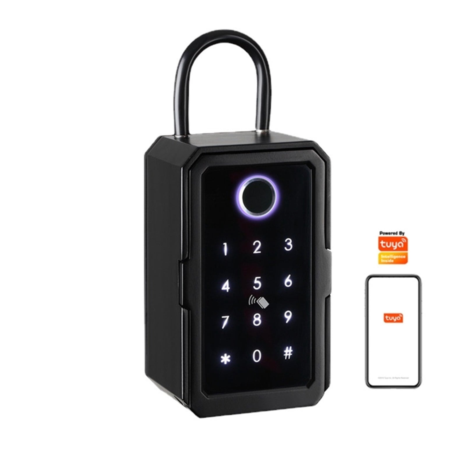 Key Safe Box Outdoor, Wall Mount Key Box with Shackle Large Capacity Lockbox Support APP Remote for House Key Car Key Apartment Outdoor Indoor