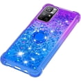 thumbnail image 6 of Clear Case for Xiaomi Redmi Note 11 4G with Ring Kickstand, Bling Gradient Quicksand Glitter Flowing Liquid Floating Case Cover for Xiaomi Redmi Note 11 4G/Note 11S JB Purple Navy, 6 of 14