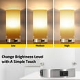 thumbnail image 2 of Bedside Lamp with USB Port & AC Outlet - Touch Control Table Lamp for Bedroom 3 Way Dimmable Nightstand Lamp with Round Glass Shade for Living Room Kids Room Dorm Home Office(LED Bulb Included)., 2 of 4