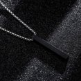 thumbnail image 4 of Black Bar Pendant Necklace, Stylish Cool Sweater Accessory Exquisite Rectangle Bar Pendant Necklace For Men For Party ANGGREK AH3154, 4 of 8