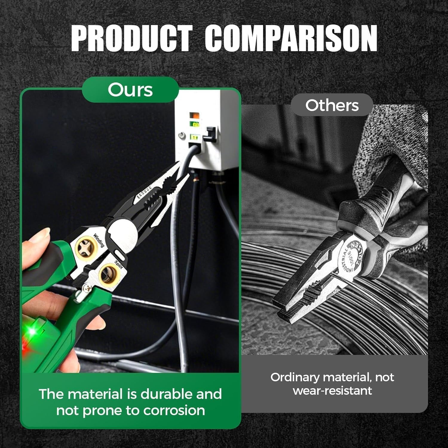 2026 New 8 in 1 Wire Stripper with Voltage Tester, Upgrade Heavy Duty Wire Stripper Pliers, Multi-function Electric Wire Stripping Tool Electrical Pliers for Cutting and Splitting (1 piece)TH