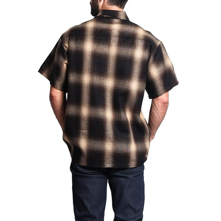 G-Style USA Men's Western Casual Plaid Short Sleeve Button Down