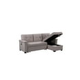 thumbnail image 4 of Lilola Home Nathan Dark Gray Reversible Sleeper Sectional Sofa with Storage Chaise, USB Charging Ports and Pocket-Color:Light Grey, 4 of 6