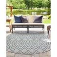 thumbnail image 7 of Jill Zarin Outdoor Collection Area Rug - Turks and Caicos (7' 10" x 10' Oval Gray Teal/Teal), 7 of 7
