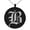 Black, variant on Stainless Steel Letter B Initial Old English Monogram Engraved Small Medallion Circle Charm Pendant Necklace