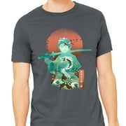 TeeFury Men's Graphic T-shirt Breath Of Water - Anime | Tv Show | Charcoal | 5XL