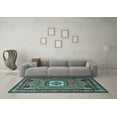 thumbnail image 3 of Ahgly Company Indoor Rectangle Persian Light Blue Traditional Area Rugs, 5' x 7', 3 of 4