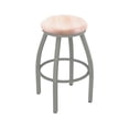 thumbnail image 2 of XL 802 Misha 25" Swivel Counter Stool with Anodized Nickel Finish and Natural Oak Seat, 2 of 2
