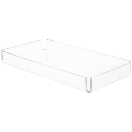 Plymor Clear Acrylic Open Corner Merchandise Display Tray, 6.25" W x 12.25" D x 1.5" H (3 Pack)