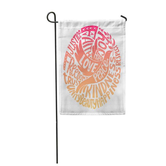 SIDONKU Lettering Dove of Peace Values Words Love Faith Joy Hope Kindness Unity Beauty Garden Flag Decorative Flag House Banner 28x40 inch