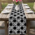 thumbnail image 4 of Grey Geometric Table Runner 108 Inches, Black White Boho Bed Runner Dresser Scarves Tabletop for Indoor Outdoor Parties/Ceremony/Banquet, 13"x 108", 4 of 9