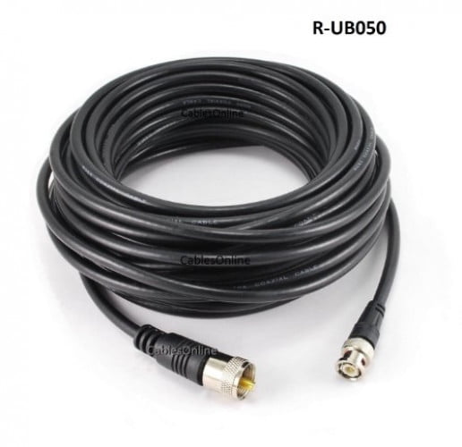 50 ft RG8X US Made Coaxial Jumper Cable BNC Male Connectors 50 ft