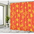 thumbnail image 4 of Ambesonne Orange Shower Curtain, Yellow Turtles Crabs, 69"Wx84"L, Burnt Orange Yellow, 4 of 4