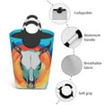thumbnail image 4 of DouZhe 50L Rectangular Laundry Basket, Death Skull Animal Horns Prints Waterproof Foldable Laundry Hamper with Aluminum Handles, 4 of 6
