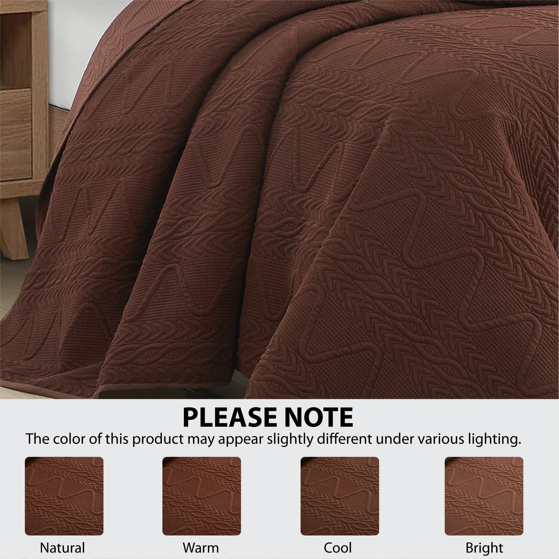 Mainstays Corded Quilt Stitched Polyester Quilted Full/Queen - Breathable, Hypoallergenic, Antimicrobial