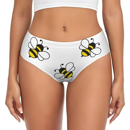 Womens Underwear  cartoon bee No Show Seamless Underwear  Soft Comfy Stretch Panties  Hipster Ladies Panties Bikini Underwear Briefs