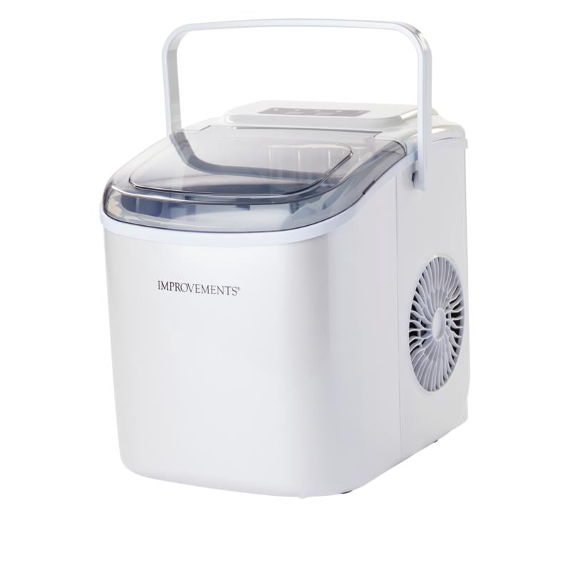 Improvements 26 lb. Portable Compact Ice Maker with Handle Restored White
