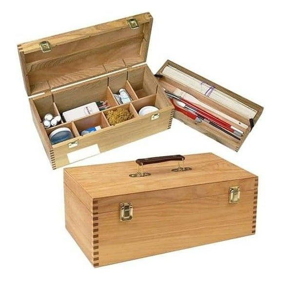 SmartBox Art Supply Storage Box, Portable Organizer for Paints, Paintbrushes, Pencils, Pens & More