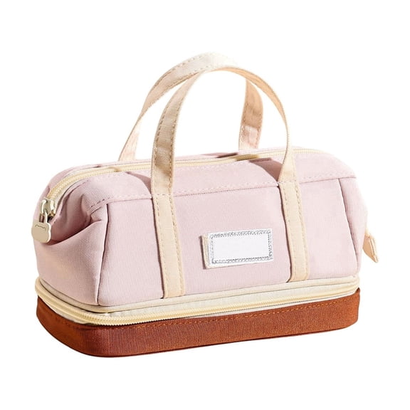 Pencil Case Large Capacity Waterproof Canvas Stationery Storage Bag for Collage Office Travel Workers