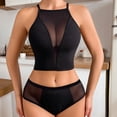 thumbnail image 6 of Kmdttou Women's Underwear Cotton Sexy Lace High Cut Panties Comfort Bikini Panty Stretch Underpants Breathable Ladies Briefs (Available in Plus Size) Black-XS, 6 of 8