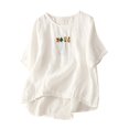 thumbnail image 1 of Birdeem T-Shirt Décontracté de Mode pour Femmes à Manches Courtes, Chandail à Col en V, Hauts, Blouse, 1 of 6