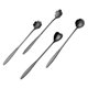 thumbnail image 1 of Juego de 4 cucharas de acero inoxidable con forma de flor para mezclar, cubiertos para té helado, postre, vajilla, accesorios de cocina (negro), 1 of 7