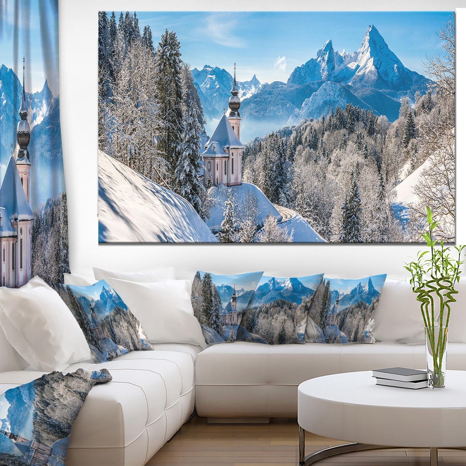 Designart Winter in the Bavarian Alps Canvas Wall Art