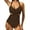 Brown, variant on Sexy Front Cross Cutout One-piece Swimsuits for Women Tummy Control Bathing Suit Swimwear High Waisted Tankini Monokini Beachwear