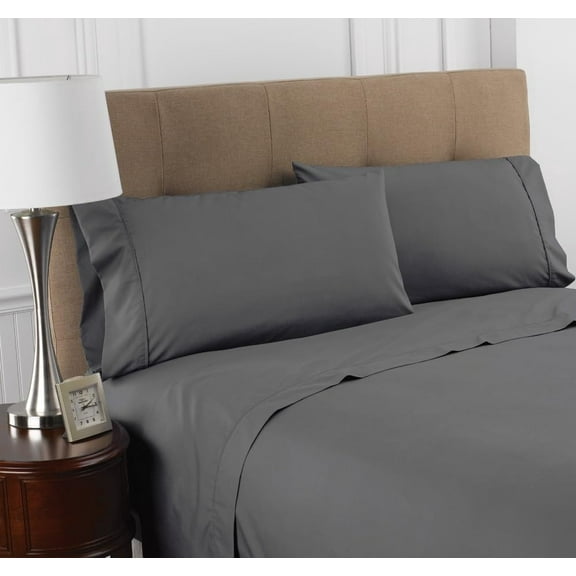 Set of 4 Luxury Pillowcases  (Grey Color)  Available Standard Size 30"x 20", Soft & Durable Cotton Blend, Machine Washable, Hotel Quality Bed Pillow Covers