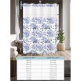 thumbnail image 6 of No Hook Cloth Fabric Shower Curtain with Snap in Liner, Purple Spring Floral Waterproof Shower Curtains Set with See Through Top Window, Watercolor Roses Pastoral Bath Curtains Shower 72"x96", 6 of 6
