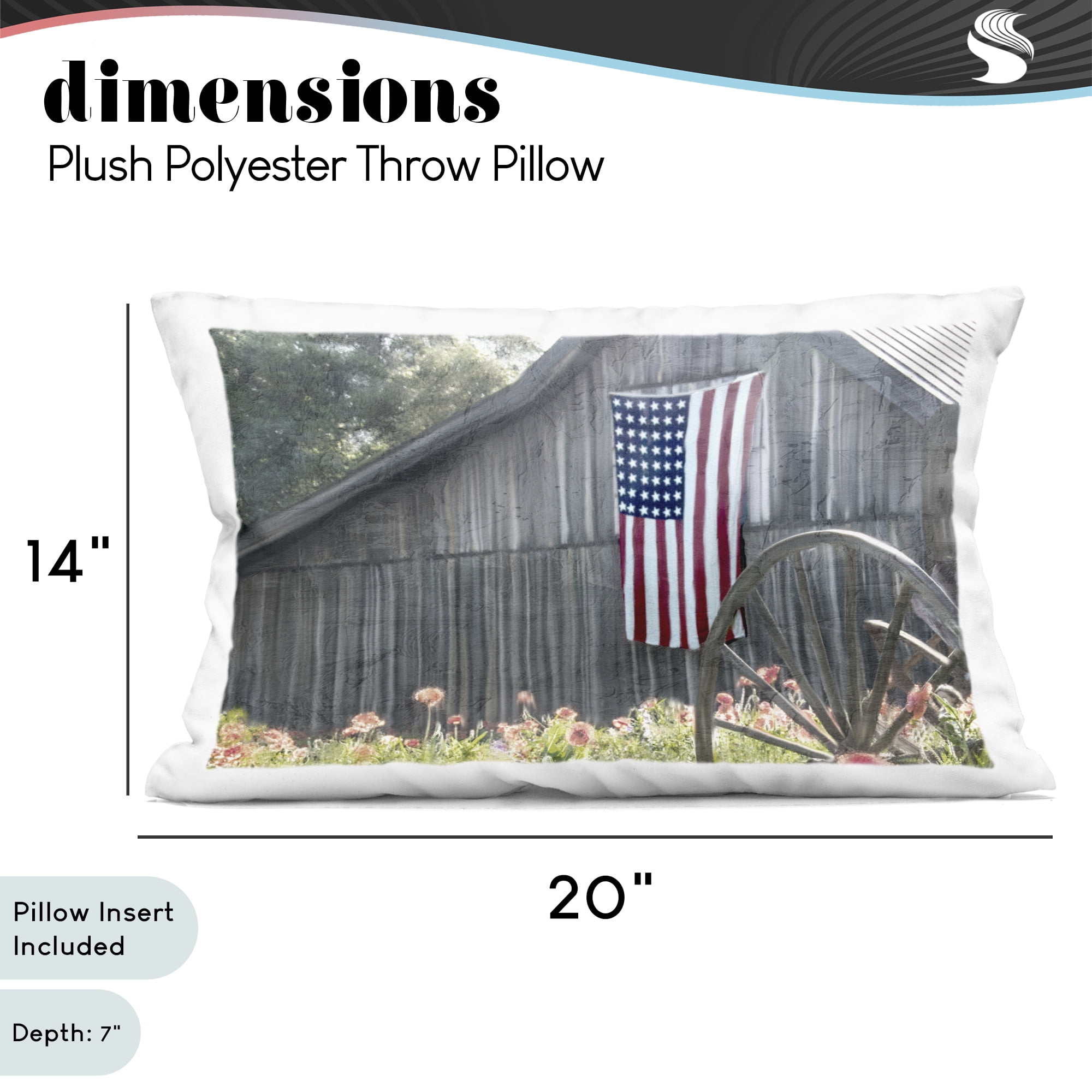 Stupell Industries USA Wagon Wheel Barn Decorative Printed Throw Pillow, design by Kim Allen