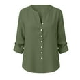 thumbnail image 6 of Dagugfen Womens Button up Shirts Long Sleeve Lightweight V Neck Vacation Beach Casual Shirts, 6 of 8