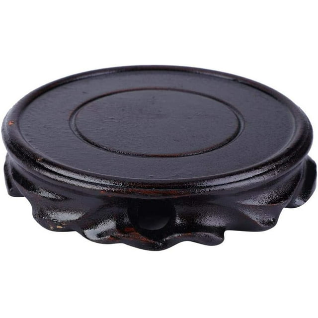 Pedestal Stand, Mini Wood Display Stand Vase Teapot Bonsai Round Base for Home Office Decoration(#2)