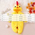 thumbnail image 4 of OJSFQUFP Baby Chicken Toddler Fuzzy Plush Hooded Zipper Jumpsuit with Infant Cosplay Romper for Halloween, 4 of 7