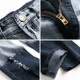 thumbnail image 3 of Men Jeans Retro Hop Ripped Denim Pants Slim Fit Straight Leg Streetwear Long Trousers Jeans for Men, 3 of 9