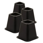 Stackable Square Bed Risers, 4-Pack, Black