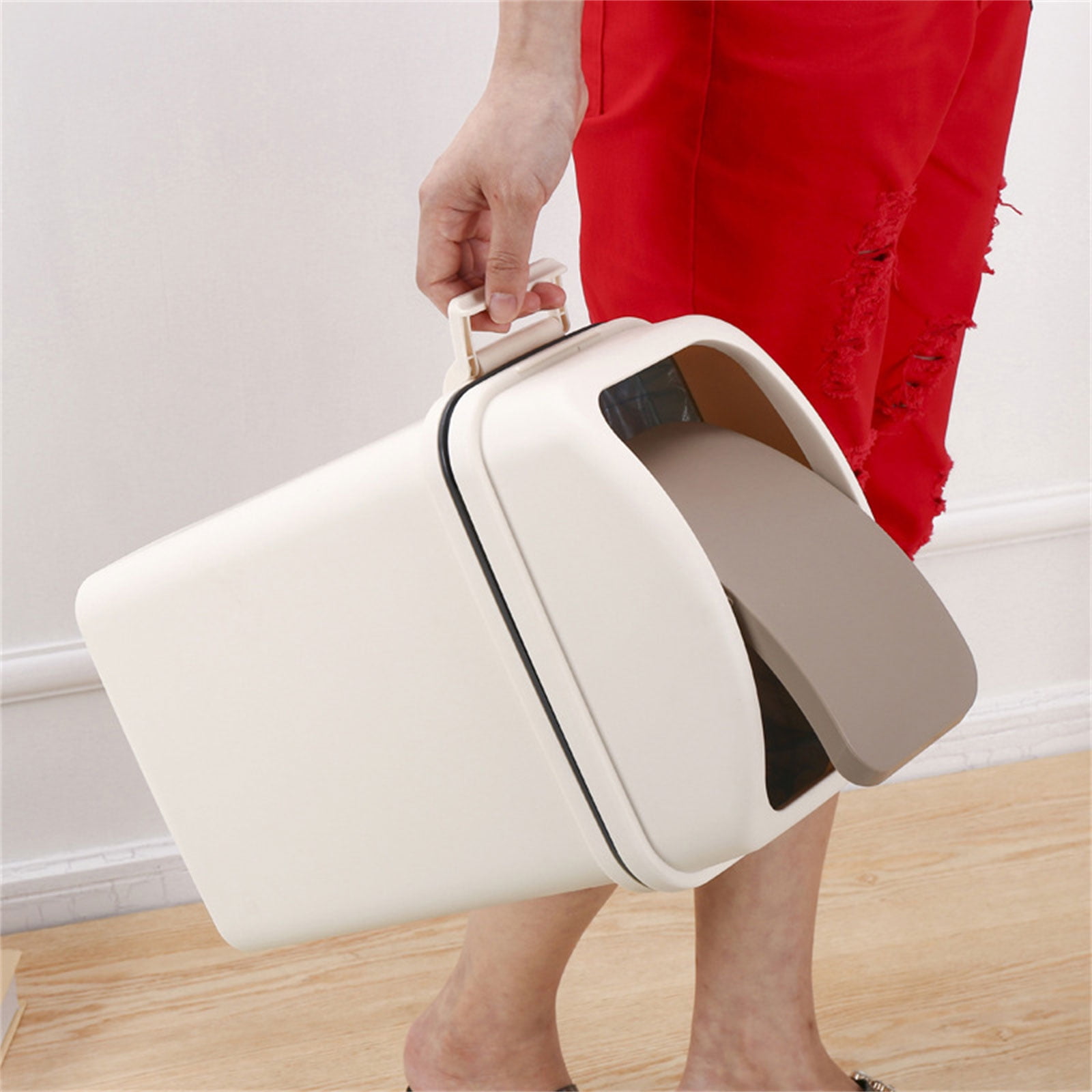 Sealed Top Garbage Bin Large Capacity Trash Can With Easy Swing Lid, for Home and Office Waste Management