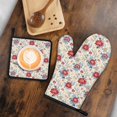 thumbnail image 6 of Pioneer Flower Floral Print Pattern 1-Pack Oven Mitts Set, Heat Resistant Kitchen Gloves, 7.7" X 12", 6 of 6