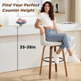 thumbnail image 3 of Fahomiss 26" Swivel Counter Height Bar Stools Set of 4, White Leather Farmhouse Kitchen Stools, 3 of 10