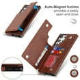 thumbnail image 6 of Nalacover Crossbody Wallet Case for Samsung Galaxy S24 Ultra, RFID Blocking Premium PU Leather Shoulder Strap Lanyard Shockproof Magnetic Cover with Card Slots Holder Kickstand Case, Brown, 6 of 8