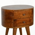 thumbnail image 3 of Chestnut Rounded Contemporary Nightstand with Storage, 3 of 10