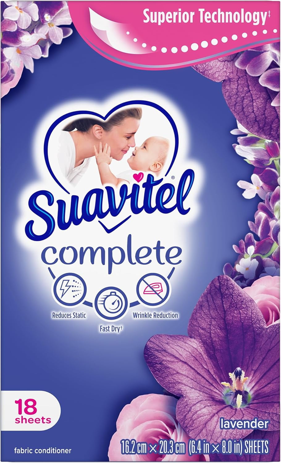 Complete Dryer Sheets, Fabric Conditioner, Lavender Scent, 18 Sheets
