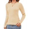thumbnail image 2 of MOSHU Womens Sweaters Ribbed Knit Long Sleeve Shirts Slim Fit Pullover Sweaters for Women Crewneck Tunic Tops, 2 of 6