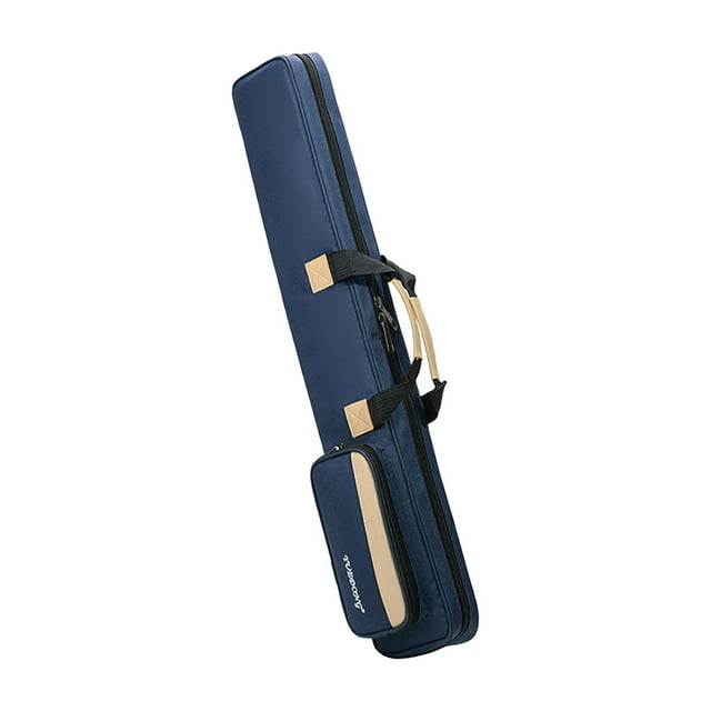 Ruiboury Bâtons de Queue de Billard Sac 1/2 Queue Portable Fesses 4 Tenir 3 Étui Axe Résistant Rouge Bleu Foncé 90x14cm