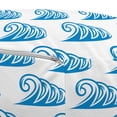 thumbnail image 3 of Nautical Pouf Cover with Zipper, Summer Themed Monochromatic Repeating Curling Ocean Waves Motif, Soft Decorative Fabric Unstuffed Case, 30" W X 17.3" L, Azure Blue and White, by Ambesonne, 3 of 5
