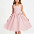 thumbnail image 2 of Jinhomg Girls Summer Striped Sundress 2026 Sleeveless Tank Dresses Flowy PLeated A Line Swing Sundress Casual Home Party Beach 5-15 Years Pink, 2 of 10