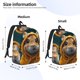 thumbnail image 2 of Disketp Modern Yellow Sweater Guinea Pig print Canvas Backpack Lightweight Travel Daypack Student Rucksack Laptop Backpack-Small, 2 of 5