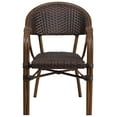 thumbnail image 6 of Flash Furniture Milano Series Dark Brown Rattan Restaurant Patio Chair with Red Bamboo-Aluminum Frame, 6 of 6